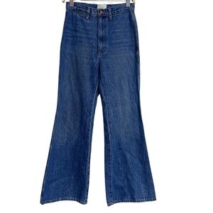 NEW Doen Blue High Rise Flare Wide Leg Jeans 27